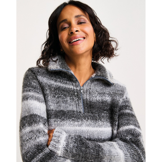 S10802 Quartz Zip Collar Jumper in Sirdar Jewelspun with Wool Chunky