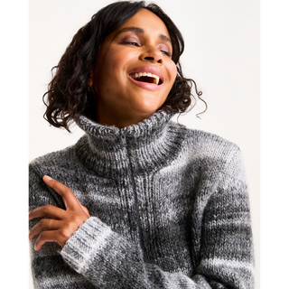 S10802 Quartz Zip Collar Jumper in Sirdar Jewelspun with Wool Chunky