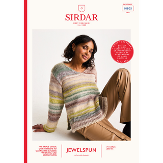 S10805 Set-in Stone Sweater in Sirdar Jewelspun with Wool Chunky