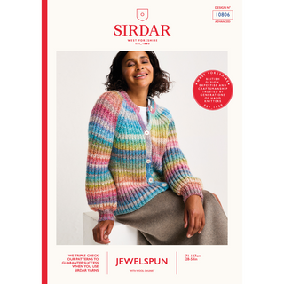 S10806 Metamorphic Cardigan in Sirdar Jewelspun with Wool Chunky