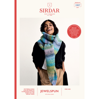 S10807 Strata Tie-Style Scarf in Sirdar Jewelspun with Wool Chunky
