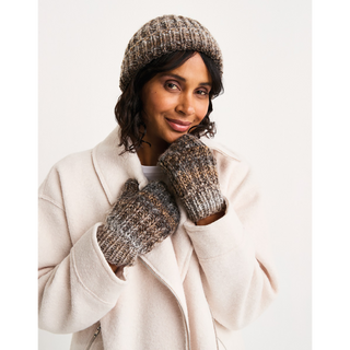 S10808 Marbled Hat & Mittens in Sirdar Jewelspun with Wool Chunky