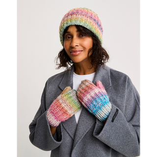 S10808 Marbled Hat & Mittens in Sirdar Jewelspun with Wool Chunky