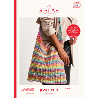 S10809 Rippled Mineral Bag in Sirdar Jewelspun with Wool Chunky