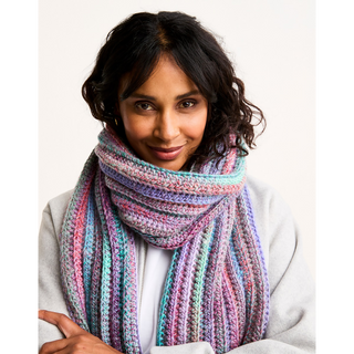 S10811 Rich Seam Crochet Scarf in Sirdar Jewelspun with Wool Chunky