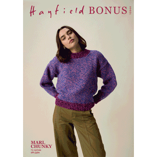S10944 Ripple Round Neck Sweater in Hayfield Bonus Marl Chunky
