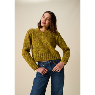 S10946 Twist V-Neck Sweater Knitting Pattern in Hayfield Bonus Marl Chunky