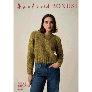 S10946 Twist V-Neck Sweater Knitting Pattern in Hayfield Bonus Marl Chunky