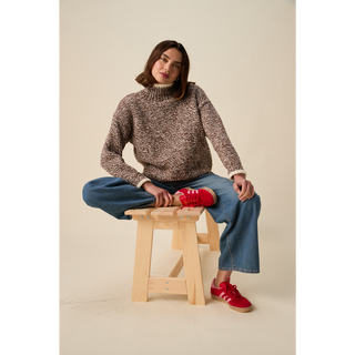 S10948 Mingle High Neck Sweater Knitting Pattern in Hayfield Bonus Marl Chunky