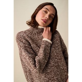 S10948 Mingle High Neck Sweater Knitting Pattern in Hayfield Bonus Marl Chunky