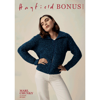 S10949 Embrace Collar Cardigan Knitting Pattern in Hayfield Bonus Marl Chunky