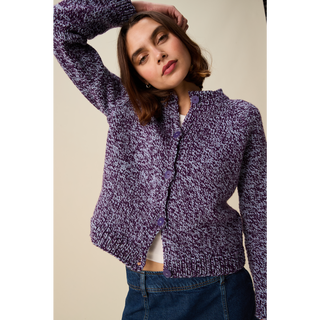 S10951 Twirl Round Neck Cardigan Knitting Pattern in Hayfield Bonus Marl Chunky