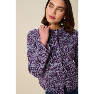 S10951 Twirl Round Neck Cardigan Knitting Pattern in Hayfield Bonus Marl Chunky