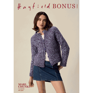 S10951 Twirl Round Neck Cardigan Knitting Pattern in Hayfield Bonus Marl Chunky