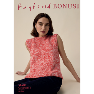 S10952 Twin Round Neck Vest Knitting Pattern in Hayfield Bonus Marl Chunky