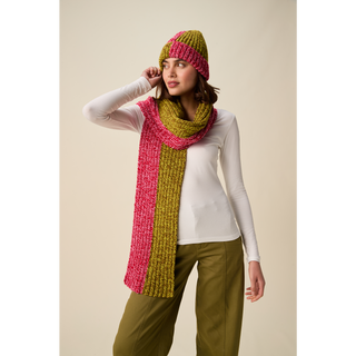 S10954 Doubles Hat & Scarf Set Knitting Pattern in Hayfield Bonus Marl Chunky