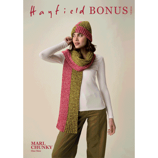 S10954 Doubles Hat & Scarf Set Knitting Pattern in Hayfield Bonus Marl Chunky