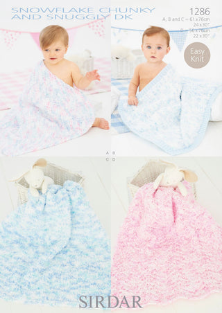 S1286 Baby Blankets in Sirdar Snuggly Snowflake Chunky & Snuggly DK