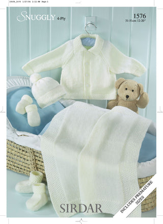 S1576 Blanket, Jacket and Accessories for Little Ones in Sirdar Snuggly 4ply