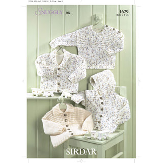 S1629 Cardigans and Jumper for Little Ones in Sirdar Snuggly DK