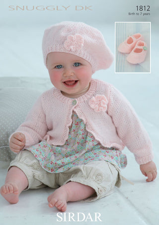 S1812 Cardigan and Beret for Little Ones in Sirdar Snuggly DK