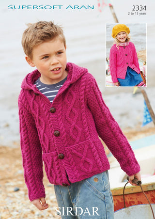 S2334 Cardigans for Children in Sirdar Supersoft Aran