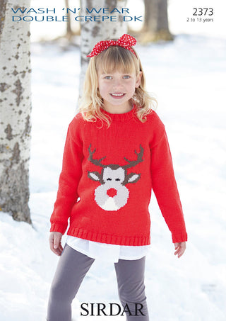 S2373 Reindeer Jumper for Children in Sirdar Wash 'n Wear Double Crepe DK