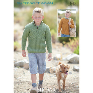 S2433 Jumpers for Children in Sirdar Supersoft Aran