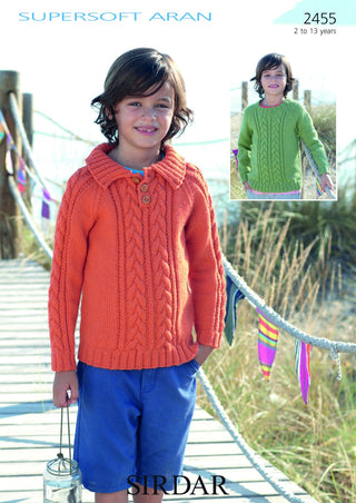 S2455 Jumper for Children in Sirdar Supersoft Aran