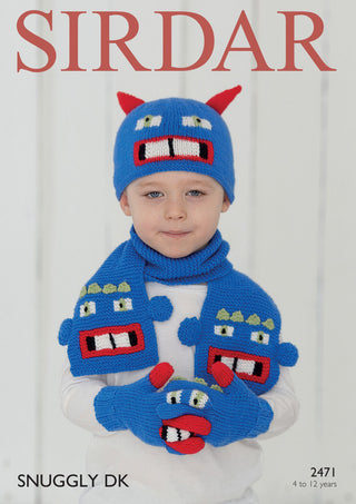 S2471 Gloves, Scarf and Hat for Children in Sirdar Snuggly DK