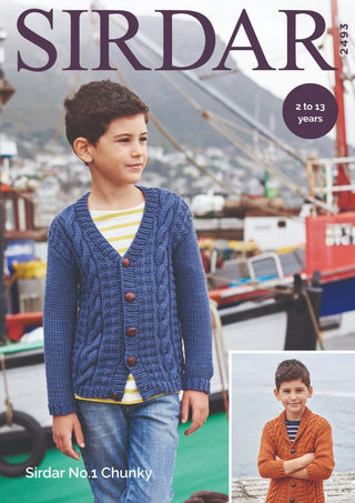 S2493 Boy's Cardigans in Sirdar No.1 Chunky