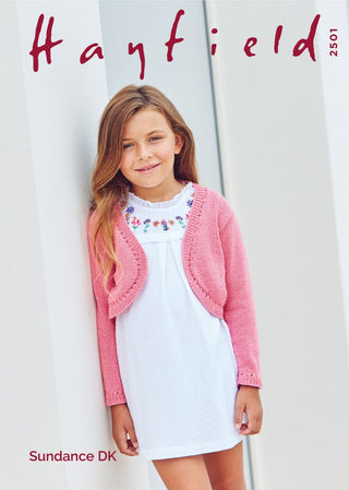 S2501 Girl's Bolero in Hayfield Sundance DK