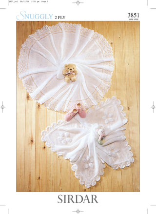 S3851 Two Shawl Designls in Sirdar Snuggly 2ply