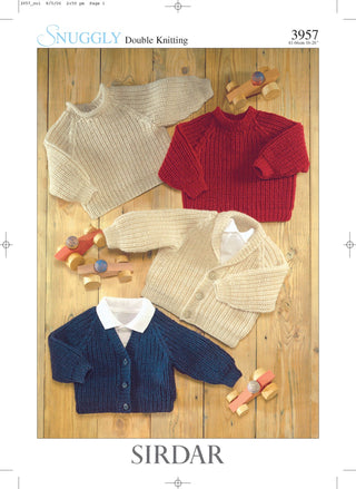 S3957 Sweater and Cardigans for Little Ones in Sirdar Snuggly DK