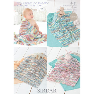 S4451 Baby Blankets in Sirdar Snuggly Baby Crofter DK