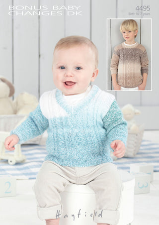 S4495 Sweaters for Little ones in Hayfield Bonus Baby Changes DK