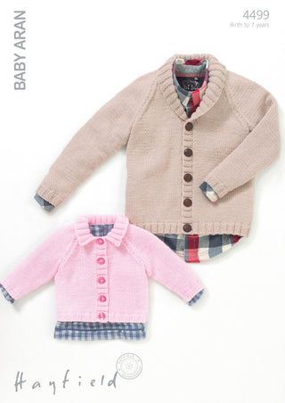 S4499 Cardigans for Little Ones in Hayfield Baby Aran