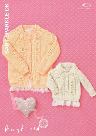 S4538 Cardigan for Little Ones in Hayfield Baby Sparkle DK
