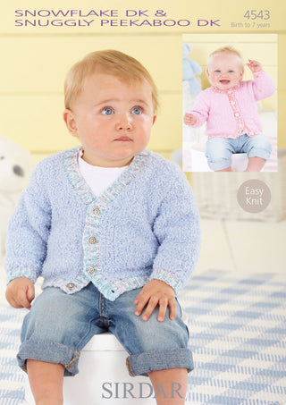 S4543 Cardigans for Babies in Sirdar Snowflake DK and Snuggly DK