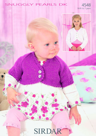 S4548 Boleros for Little Ones in Sirdar Snuggly Pearls DK