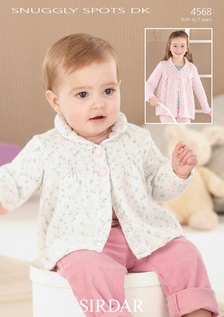 S4568 Cardigans for Little Ones in Sirdar Snuggly Spots DK