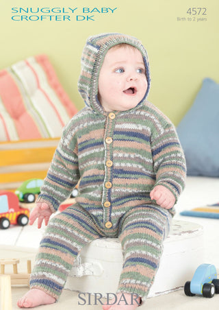 S4572 Onesie for Babies in Sirdar Snuggly Baby Crofter DK