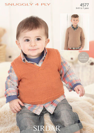 S4577 Sweater and Tank for Little Ones in Sirdar Snuggly 4ply