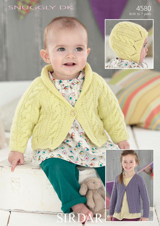 S4580 Cardigan and Hat for Little Ones in Sirdar Snuggly DK