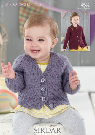 S4582 Cardigans for Little Ones in Sirdar Snuggly DK