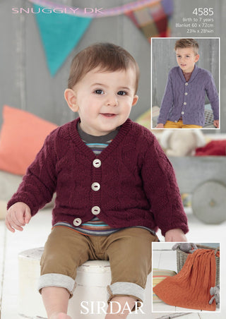 S4585 Blanket and Cardigan for Little Ones in Sirdar Snuggly DK