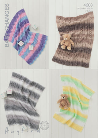 S4600 Four Blanket Designs in Hayfield Baby Chunky