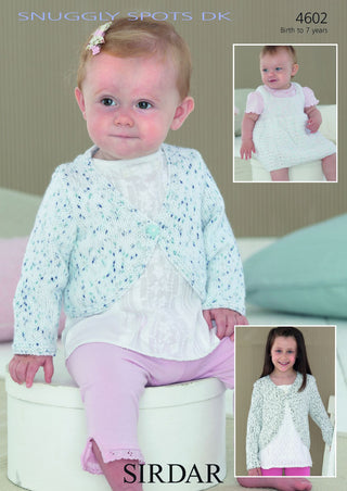 S4602 Cardigan and pinafore for Little Ones in Sidar Snuggly Spots DK