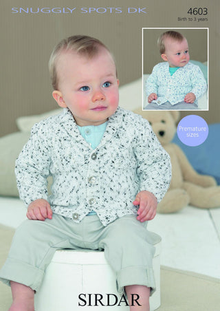 S4603 Cardigans for Little Ones in Sirdar Snuggly Spots DK