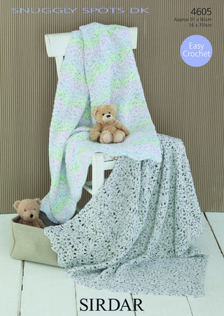 S4605 Blankets in Sirdar Snuggly Spots DK